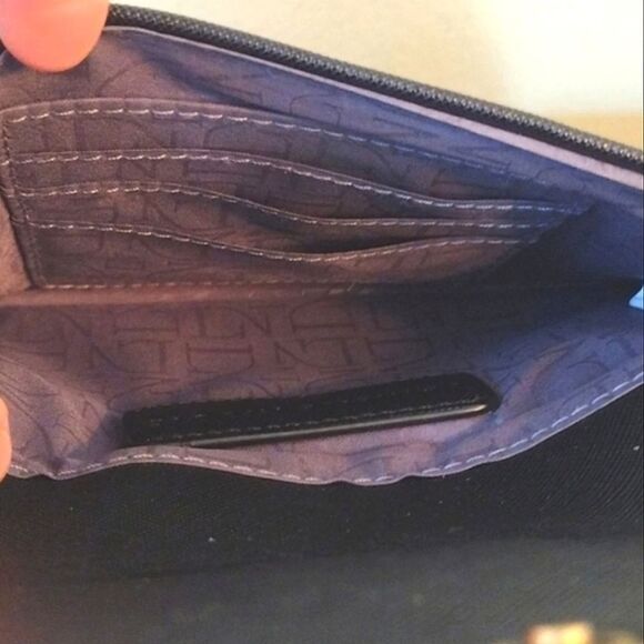 Danielle Nicole Black Vegan Gold Accent Evening Envelope Clutch with Chain - Picture 11 of 13